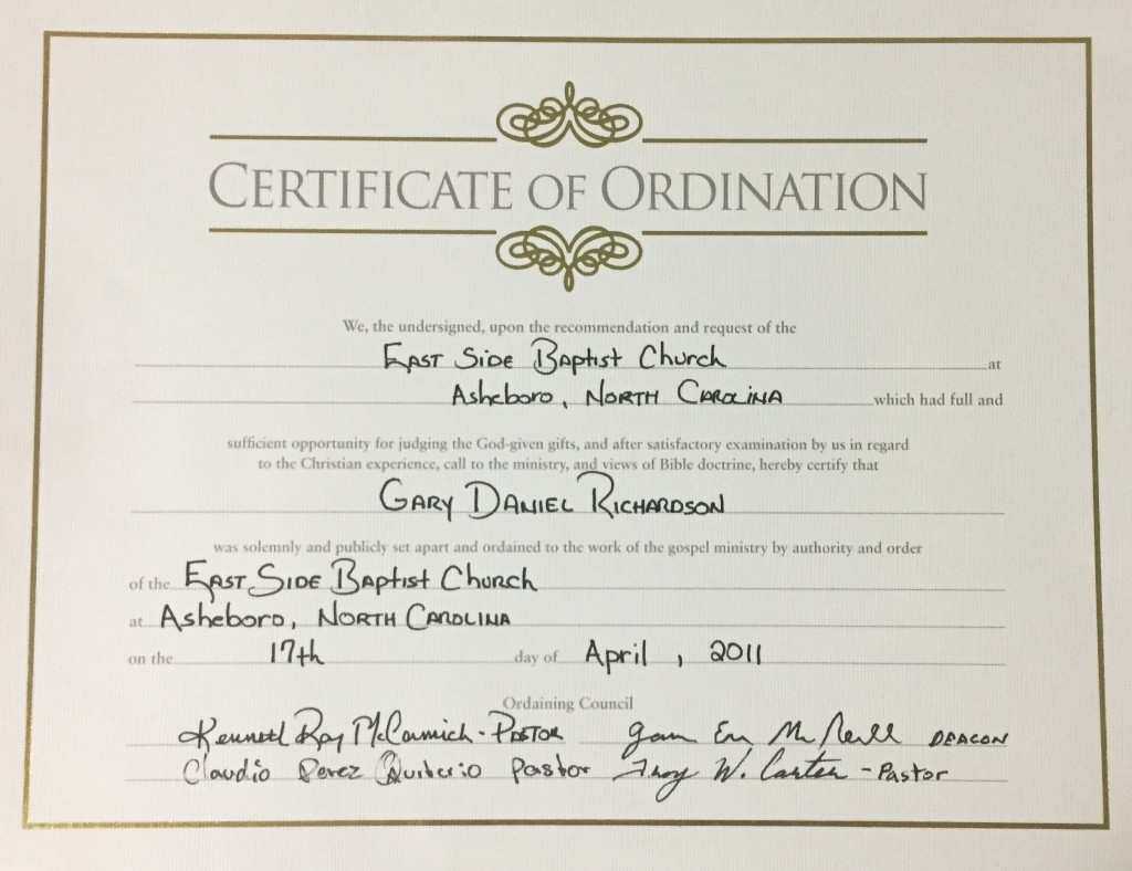 Exceptional Printable Ordination Certificate | Dan's Blog With Certificate Of Ordination Template