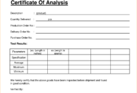🥰4+ Free Sample Certificate Of Analysis (Coa) Templates🥰 inside Certificate Of Analysis Template
