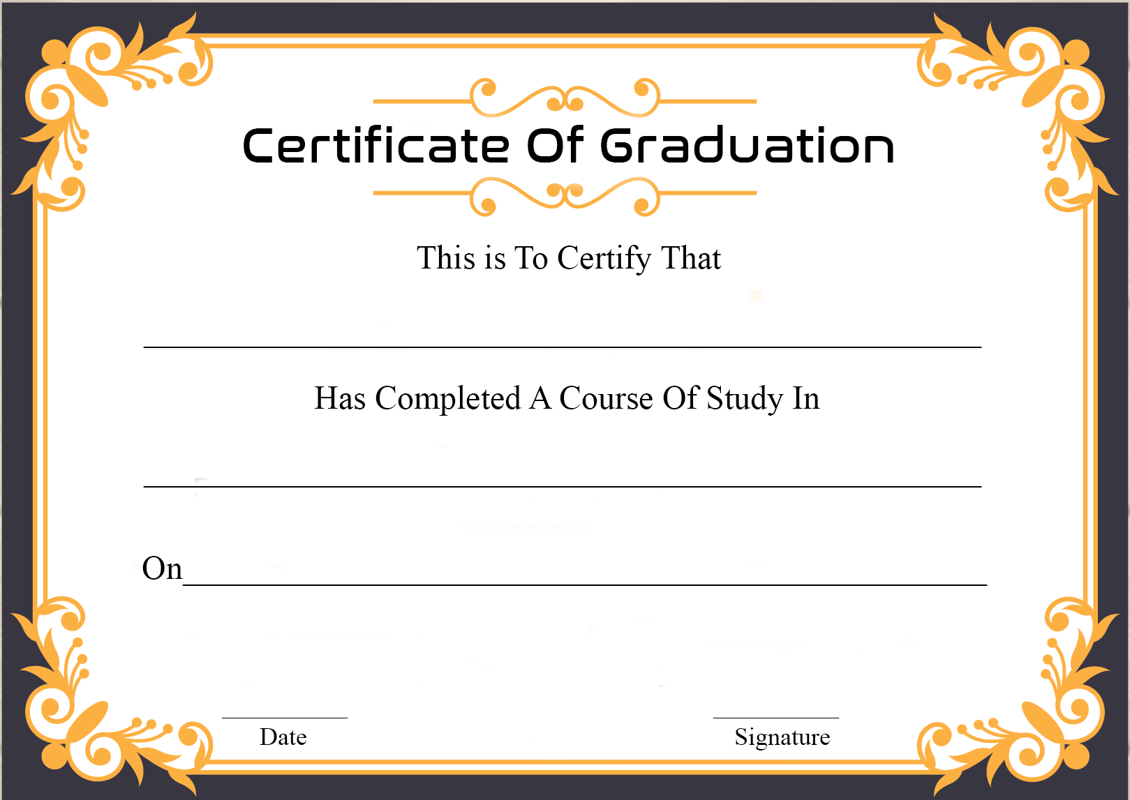 🥰free Certificate Template Of Graduation Download🥰 In Graduation Certificate Template Word