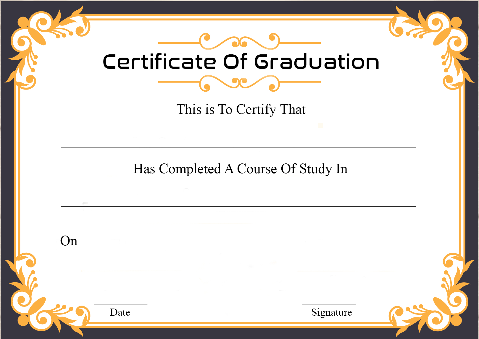 🥰free Certificate Template Of Graduation Download🥰 Intended For Certificate Templates For School