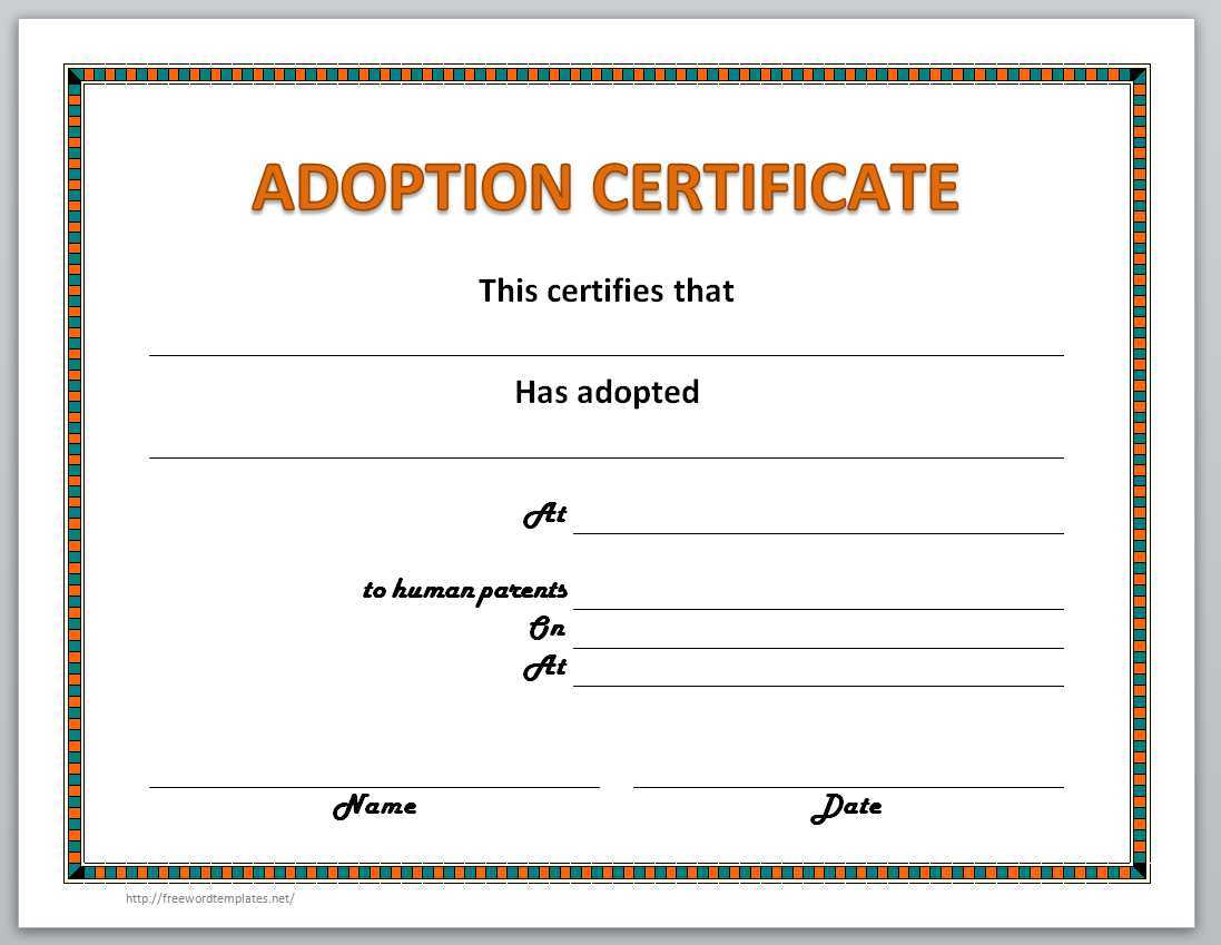 Fake Adoption Papers – Dalep.midnightpig.co Intended For Blank Adoption Certificate Template