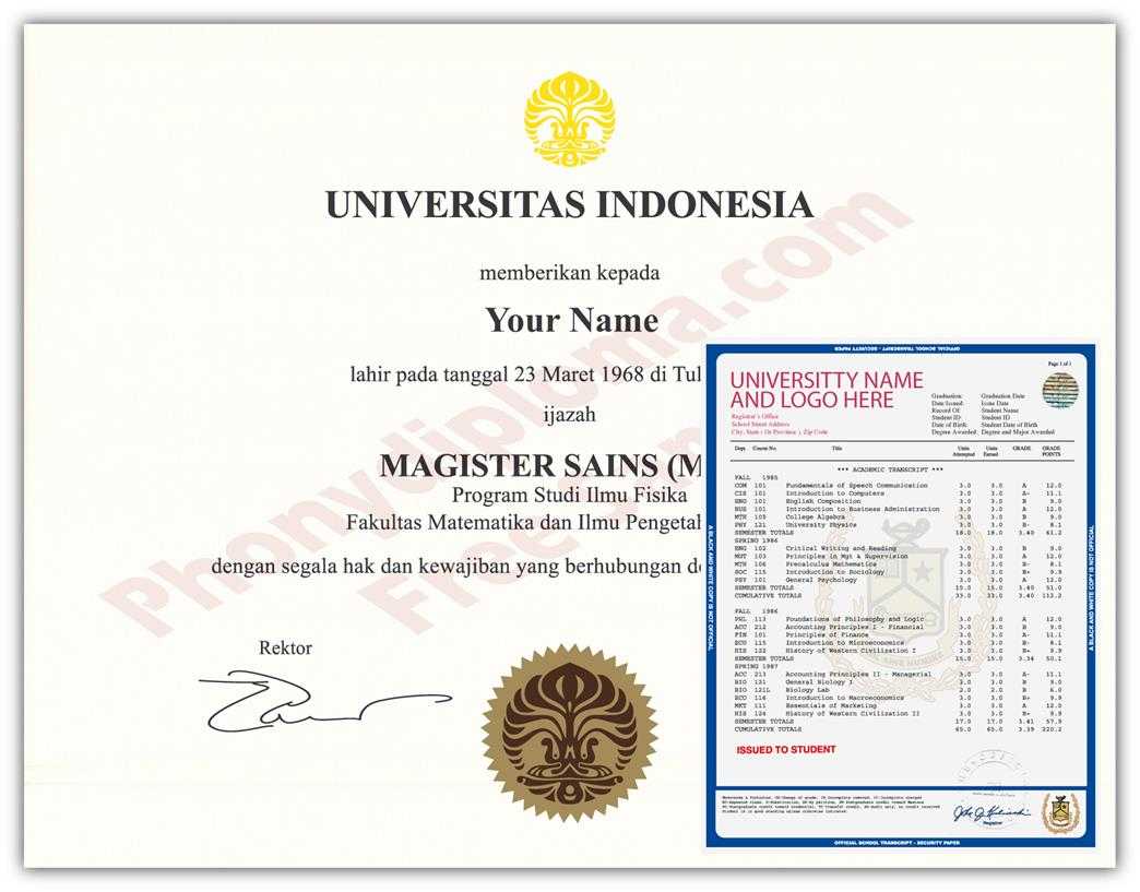 Fake Diploma And Transcript From Indonesia University In Fake Diploma Certificate Template