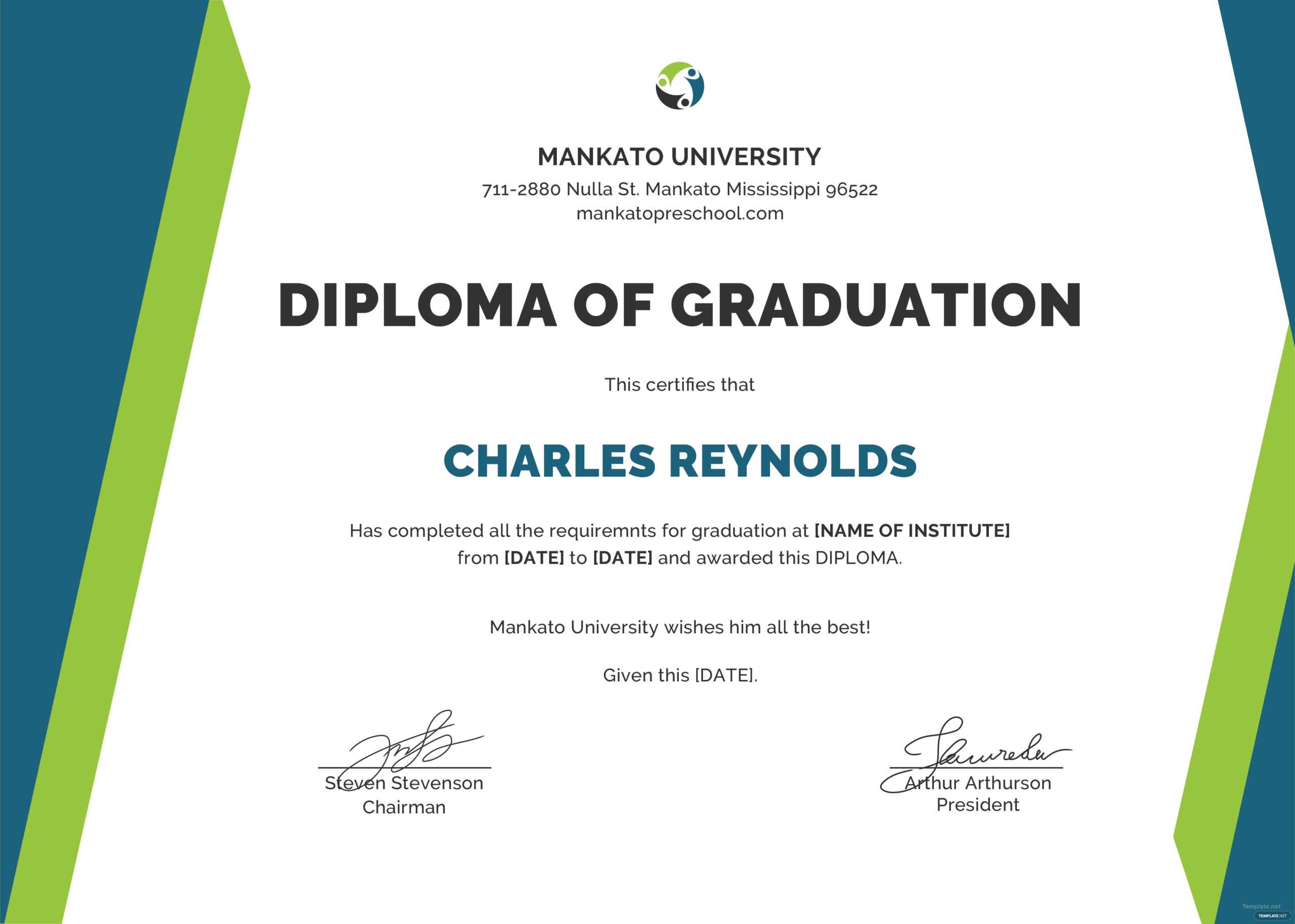 Fake Diploma Certificate Template – Calep.midnightpig.co Within College Graduation Certificate Template