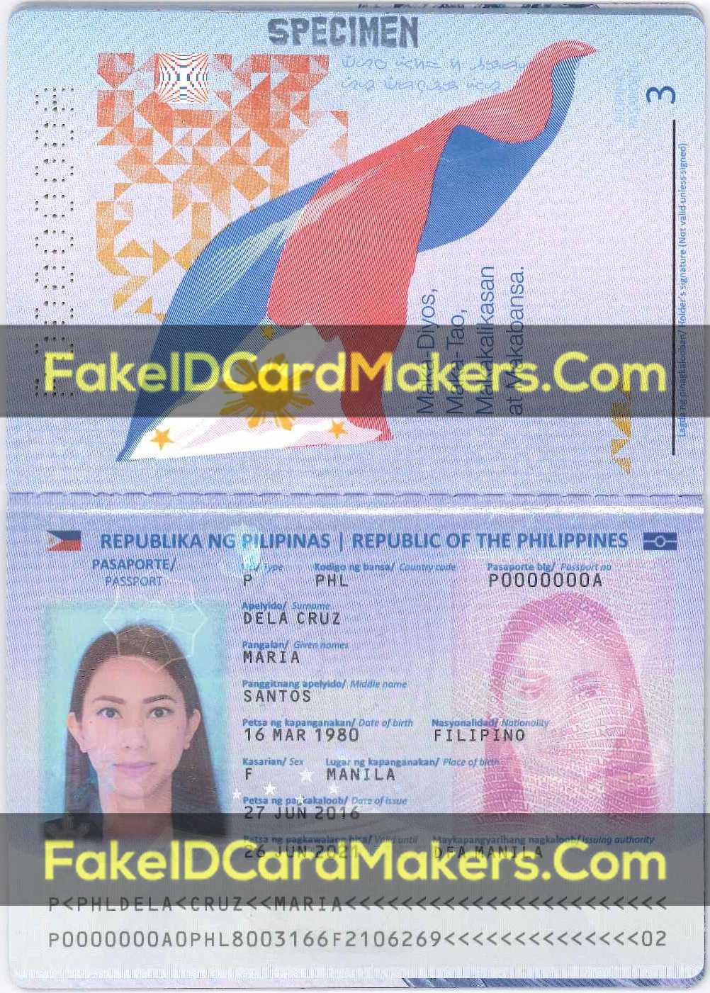 Fake Philippines Passport Template Psd Editable Download With Ssn Card Template