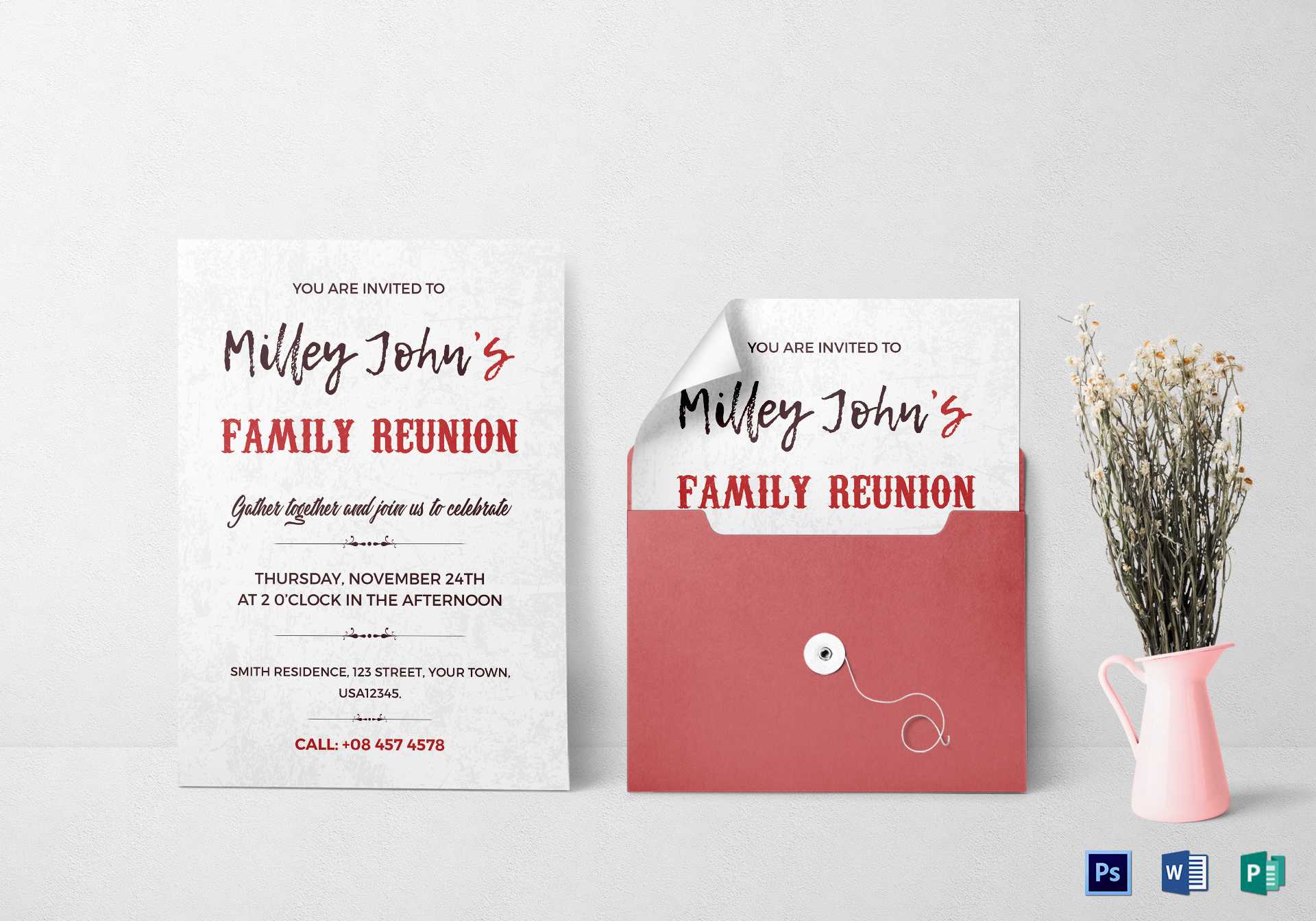 Family Reunion Invitation Card Template Inside Reunion Invitation Card Templates