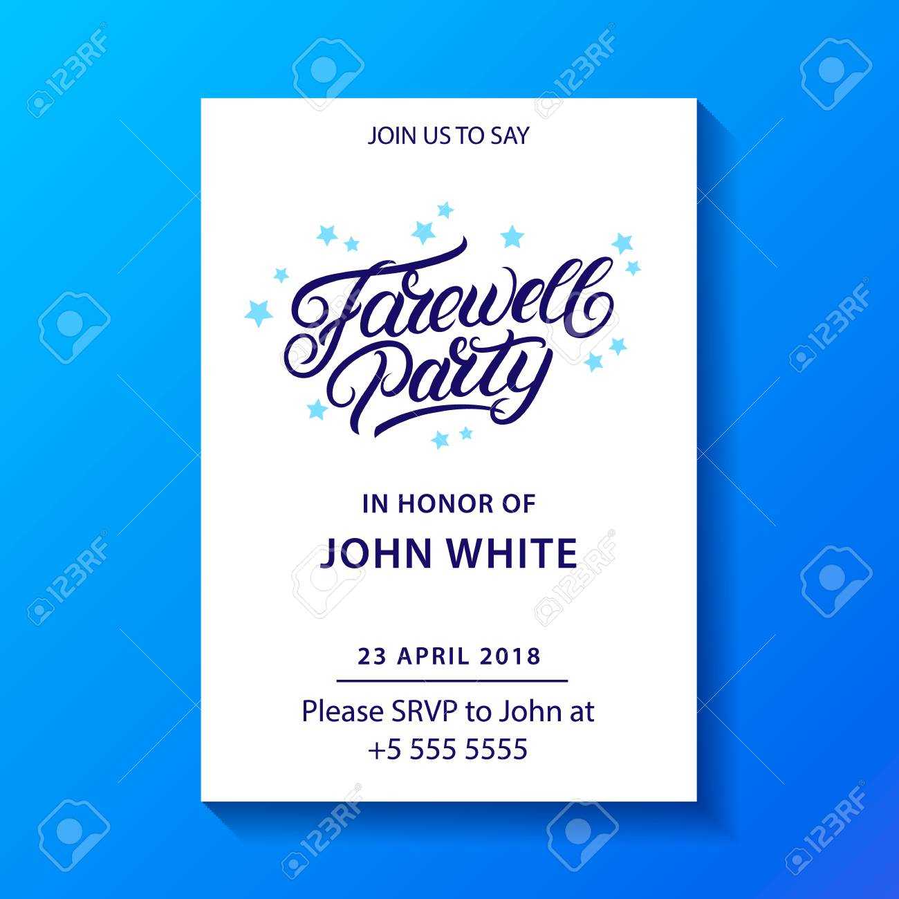 Farewell Party Hand Written Lettering. Invitation Card, Poster,.. Pertaining To Goodbye Card Template