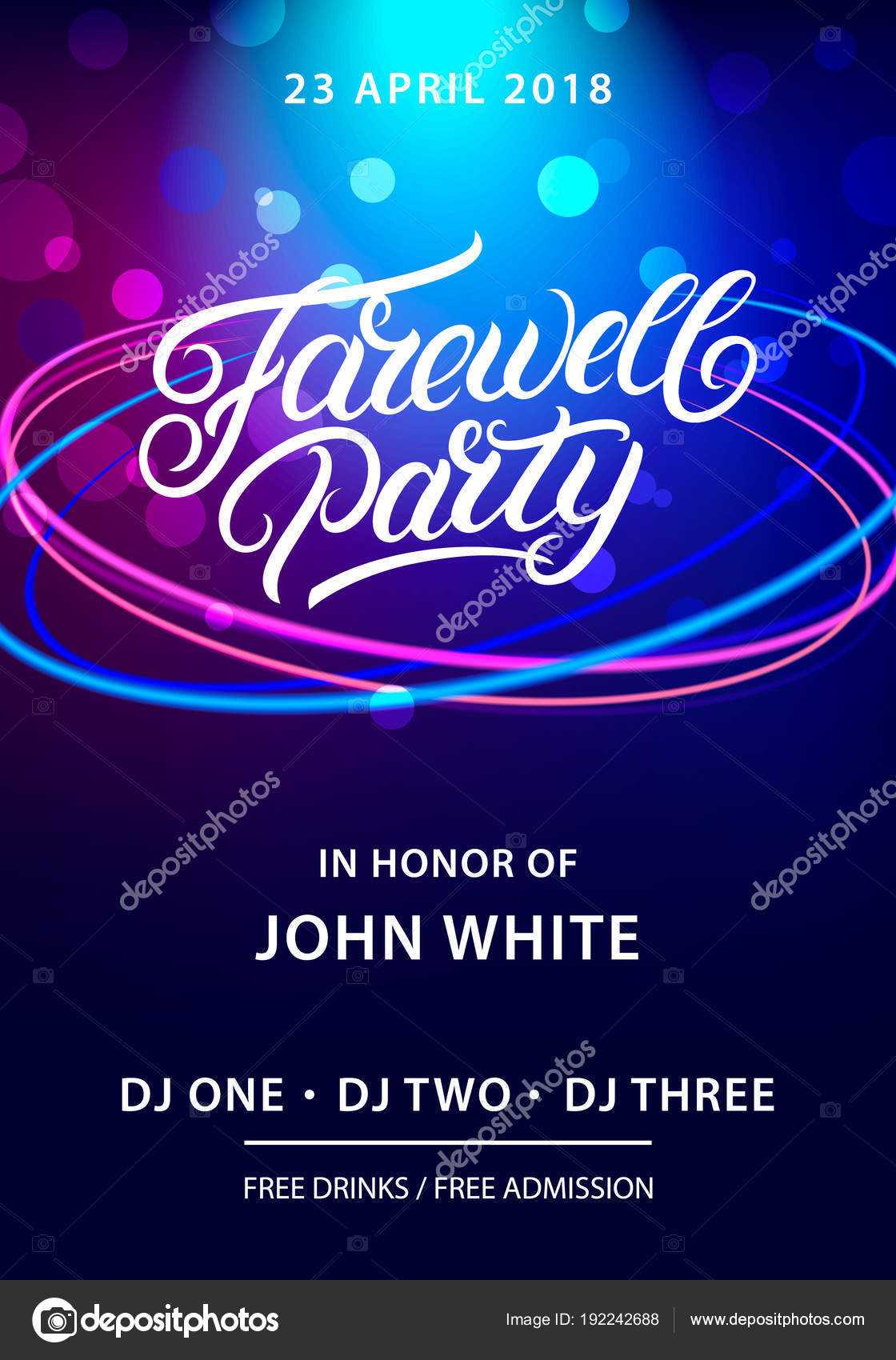 Farewell Party Hand Written Lettering. — Stock Vector Intended For Farewell Invitation Card Template