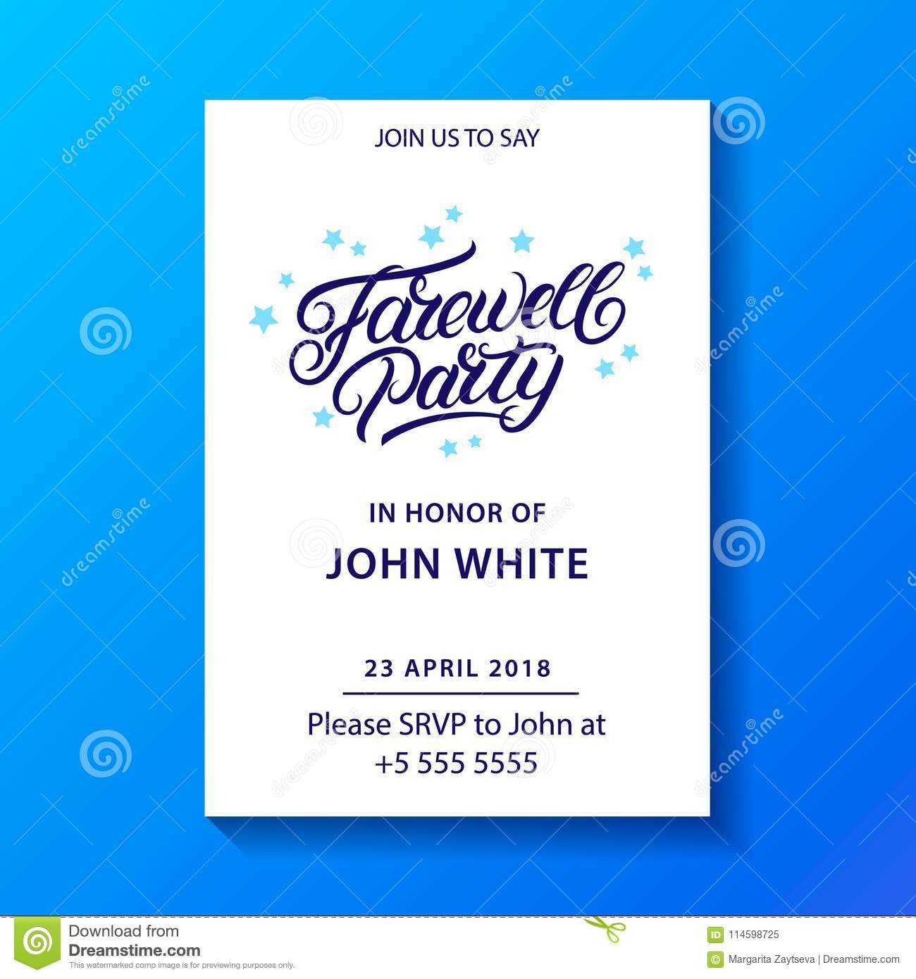 Farewell Party Hand Written Lettering. Stock Vector Throughout Farewell Invitation Card Template