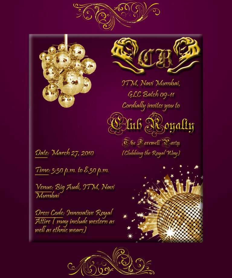 Farewell Party Invitation Card Inside Farewell Invitation Card Template 