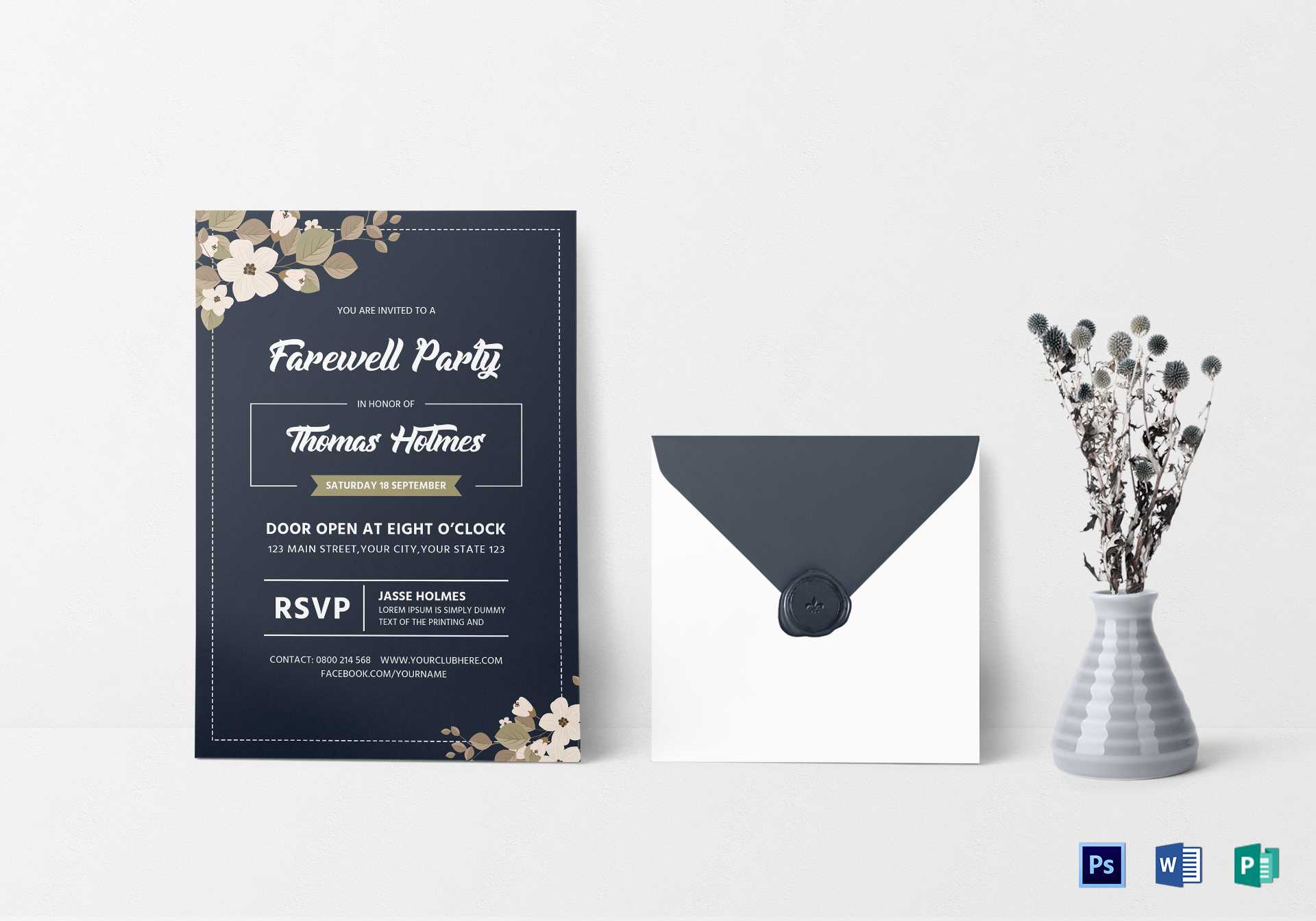 Farewell Party Invitation Card Template Intended For Farewell Invitation Card Template