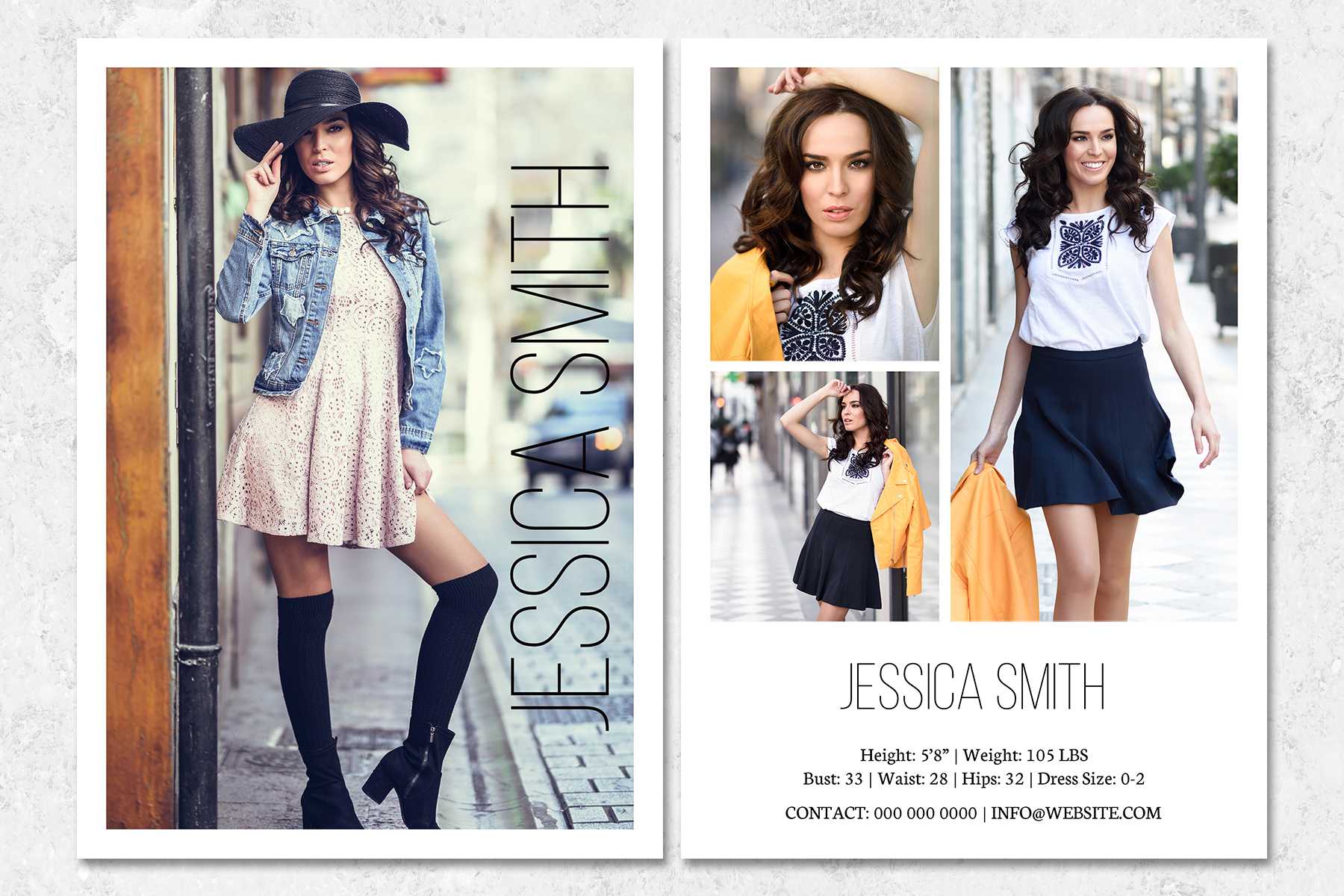 Fashion Model Comp Card Template In Free Model Comp Card Template