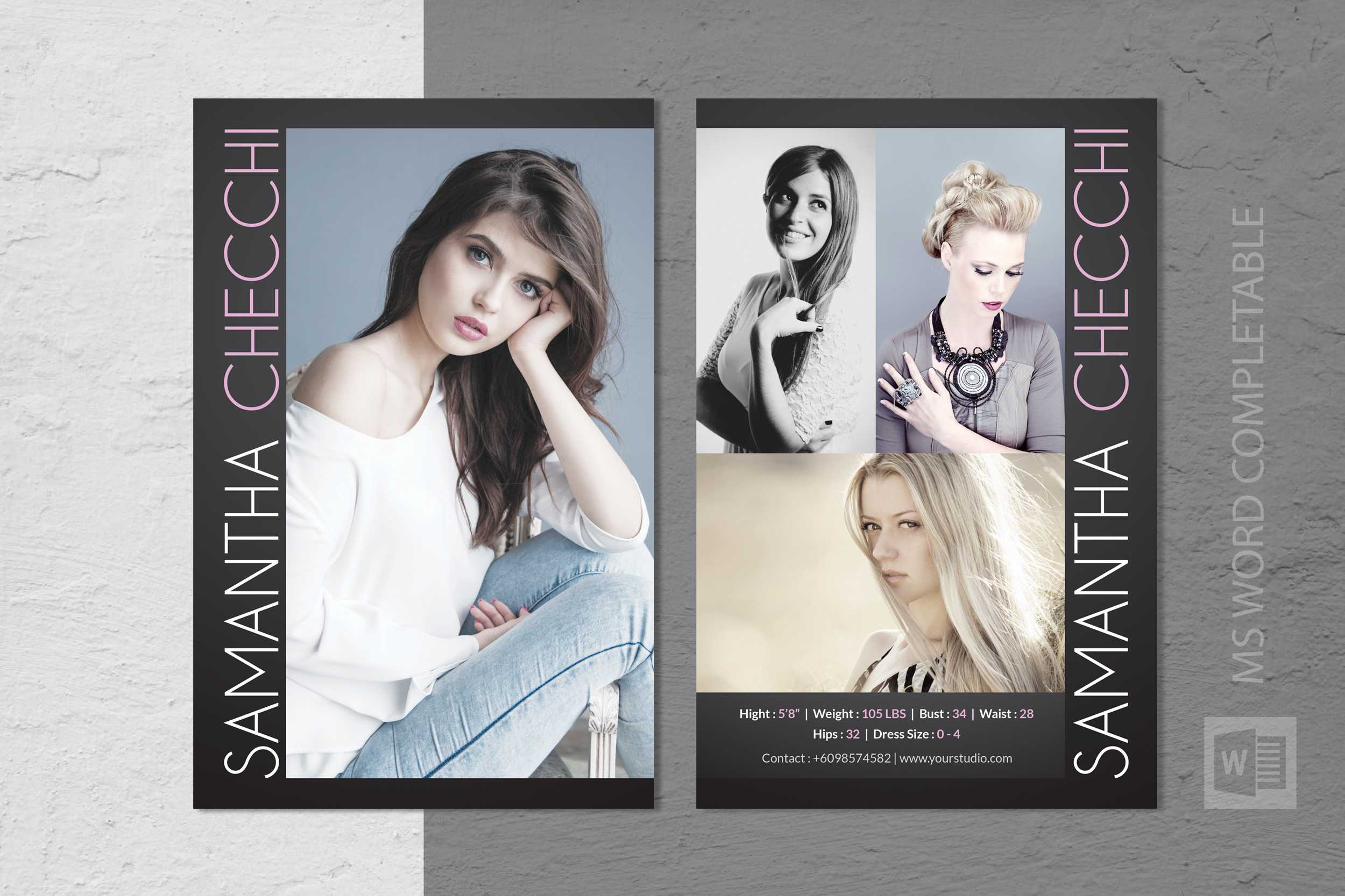 Fashion Modeling Comp Card Template Intended For Comp Card Template Psd