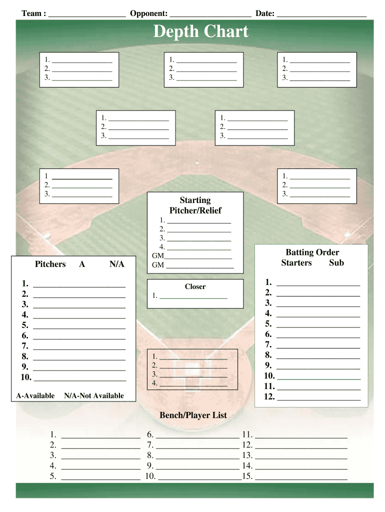 Fillable Softball Position Chart – Duna Within Softball Lineup Card Template