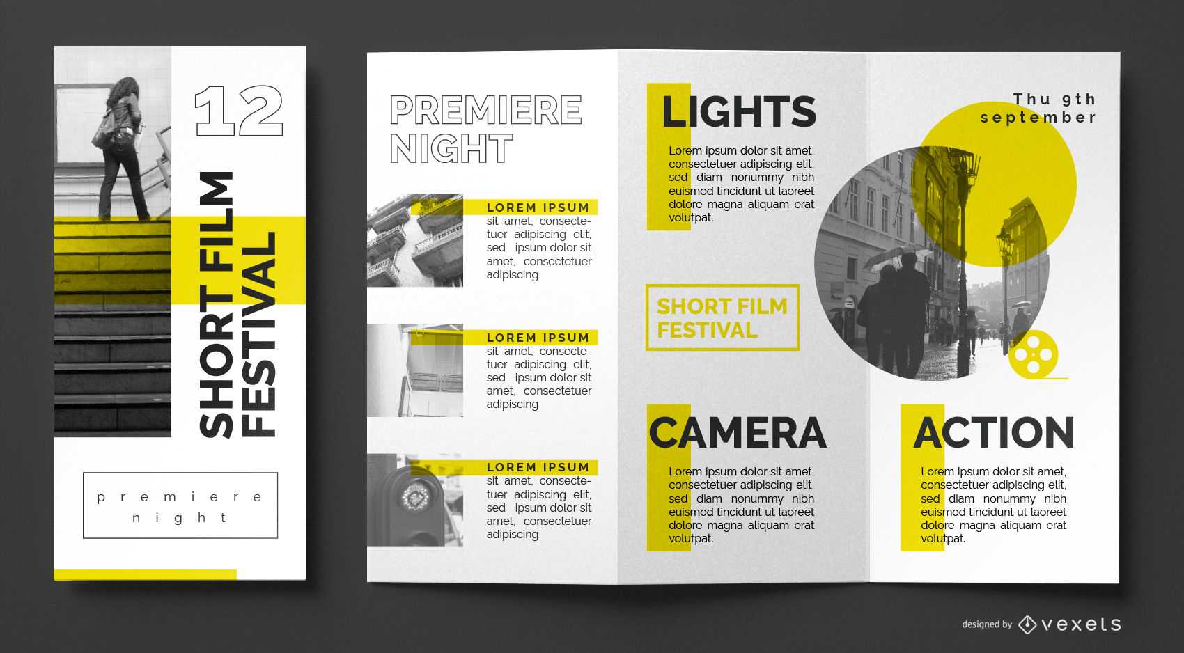 Film Festival Brochure Template - Vector Download In Film Festival Brochure Template