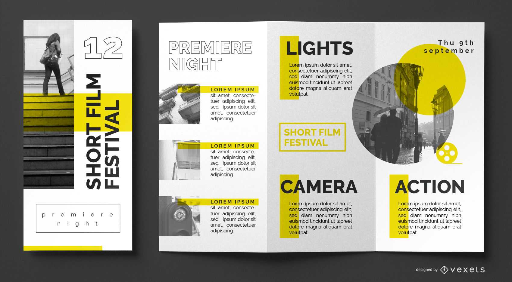 Film Festival Brochure Template – Vector Download In Film Festival Brochure Template