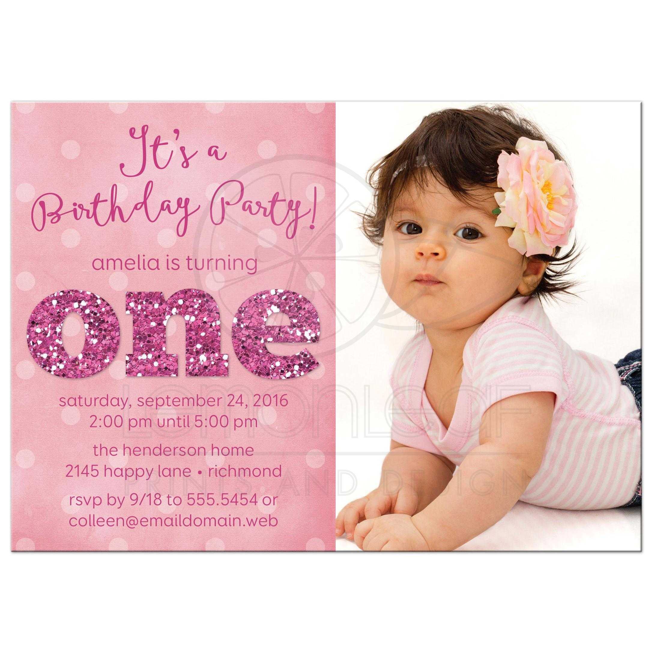 First Birthday Party Invitations – Dalep.midnightpig.co In First Birthday Invitation Card Template