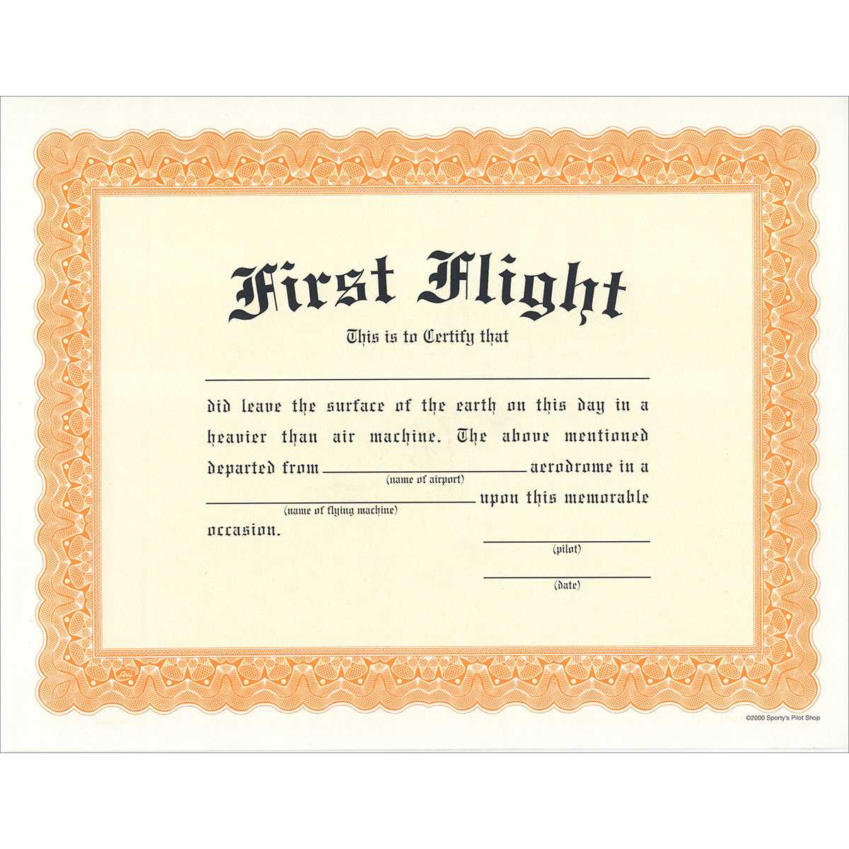 First Flight Certificate Pertaining To Fit To Fly Certificate Template