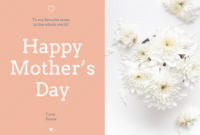 Floral Happy Mother's Day Card Template intended for Mothers Day Card Templates