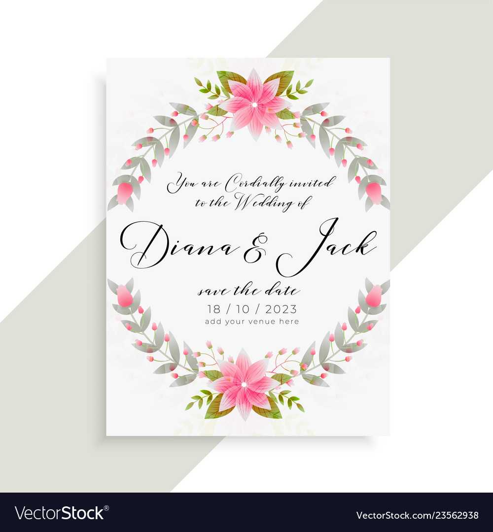 Floral Wedding Invitation Card Elegant Template Inside Invitation Cards Templates For Marriage