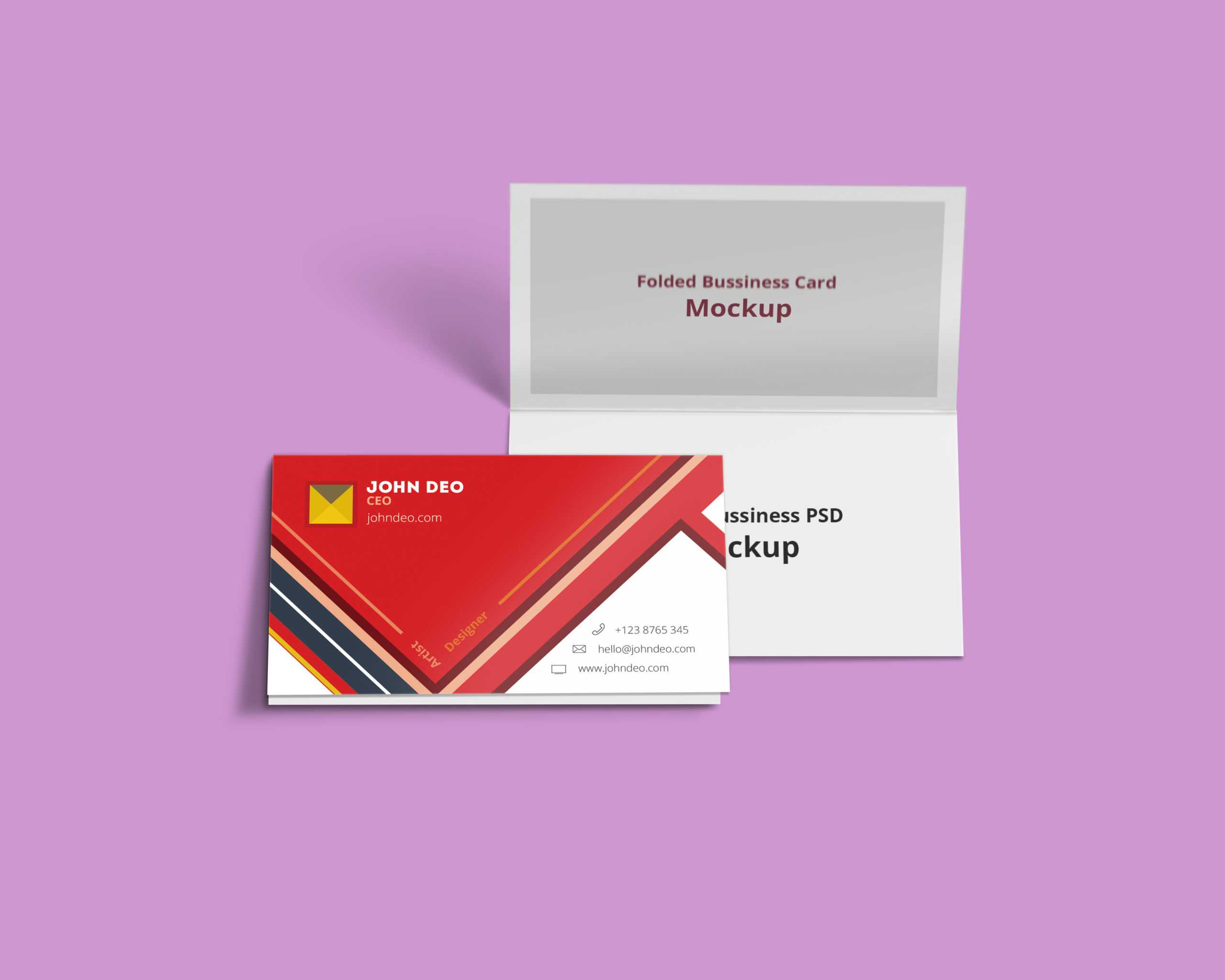 Folded Business Card Psd Mockup – Creativecrunk Intended For Fold Over Business Card Template