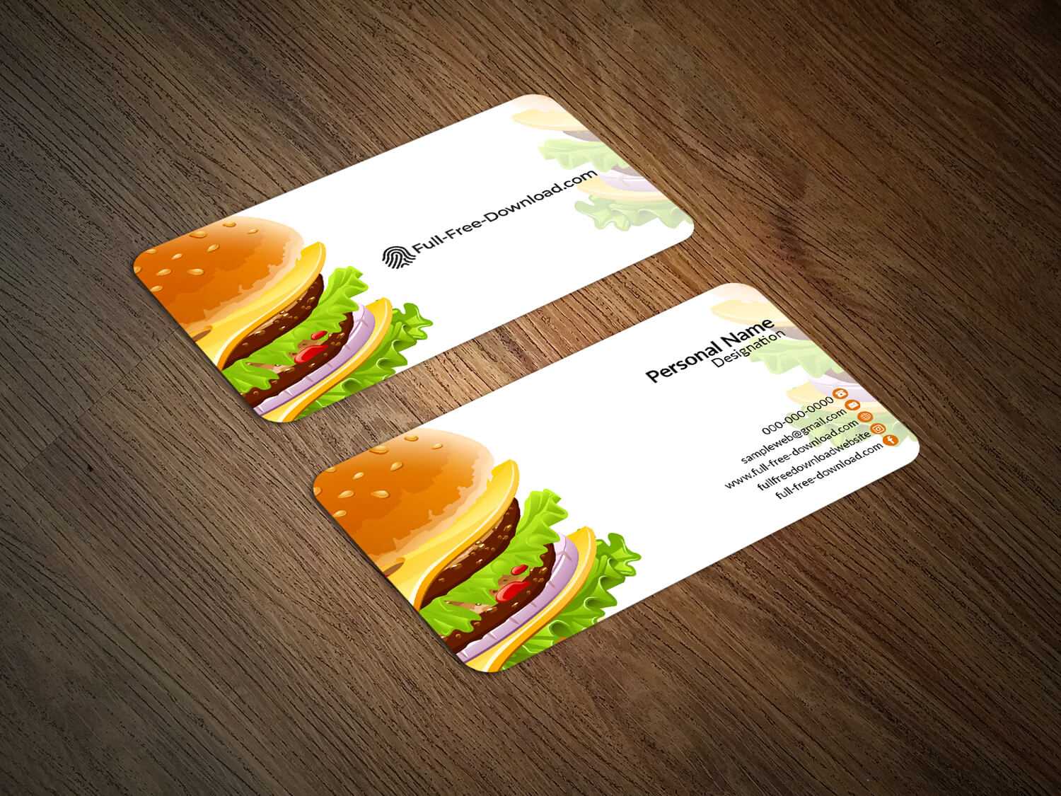 Food Business Card Design,free Editable Psd Vector File,free Throughout Food Business Cards Templates Free