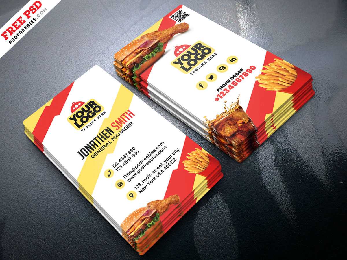 Food Restaurant Business Card Psdpsd Freebies On Dribbble With Regard To Restaurant Business Cards Templates Free