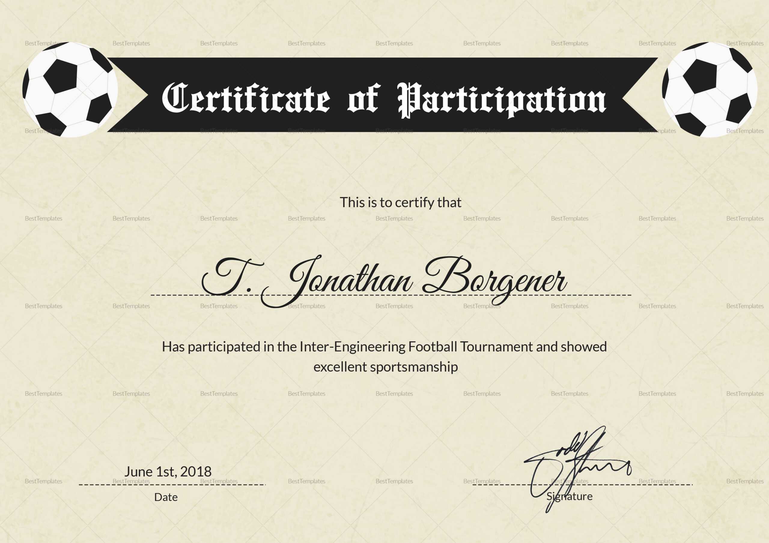 Football Certificate – Calep.midnightpig.co With Player Of The Day Certificate Template