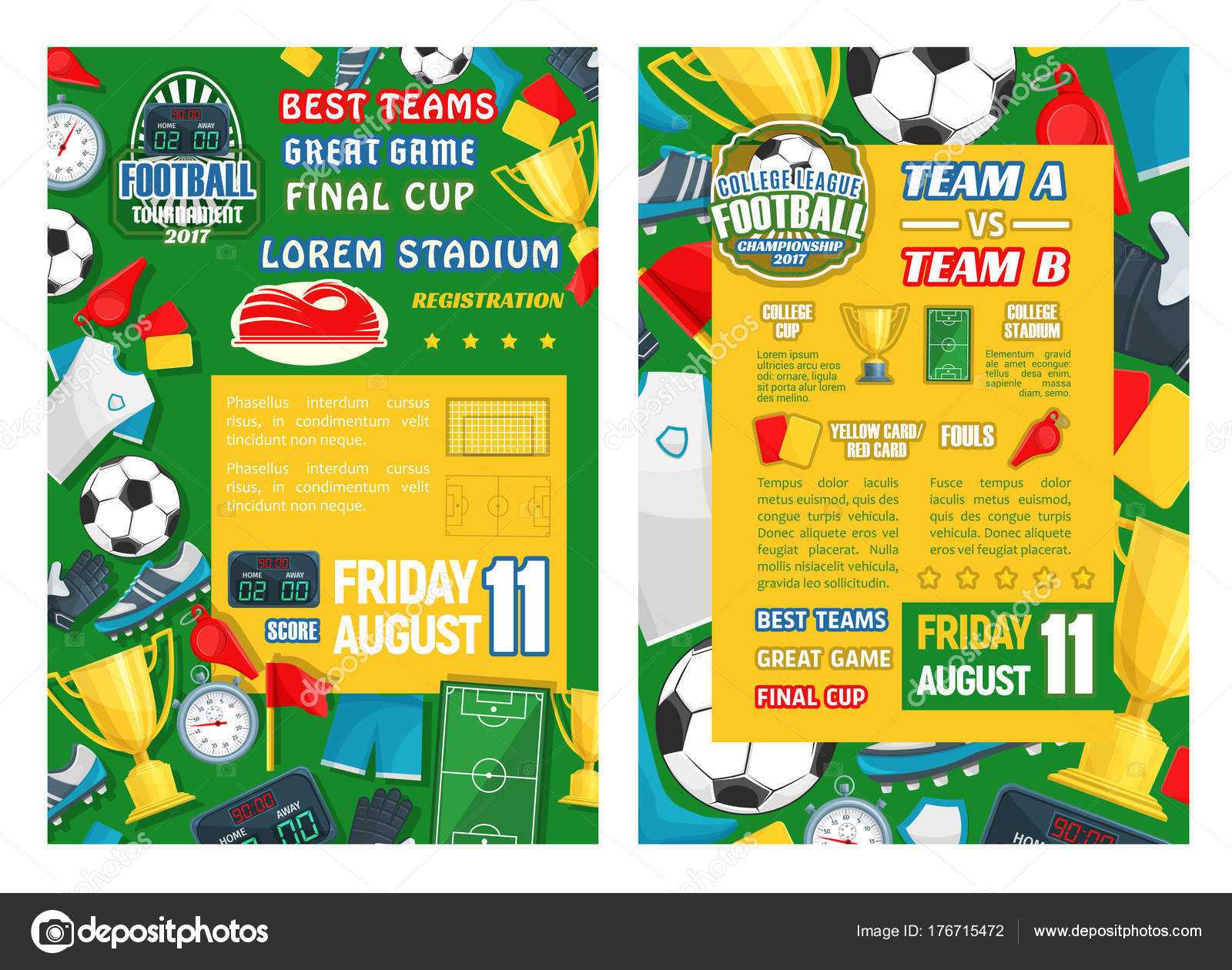 Football Or Soccer Sport Tournament Match Banner — Stock Within Soccer Referee Game Card Template