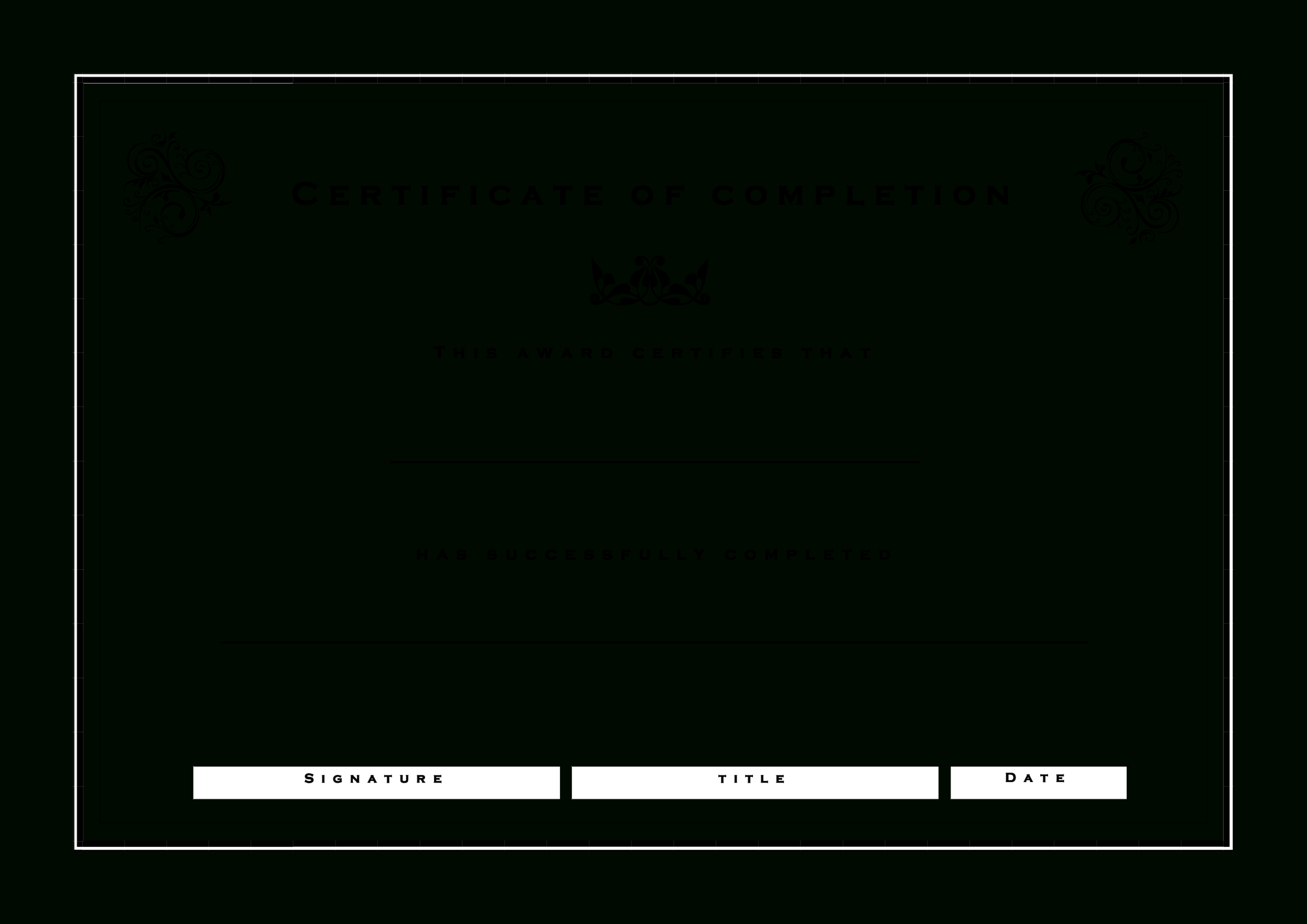 Formal Certificate Of Completion | Templates At Regarding Certificate Of Completion Word Template