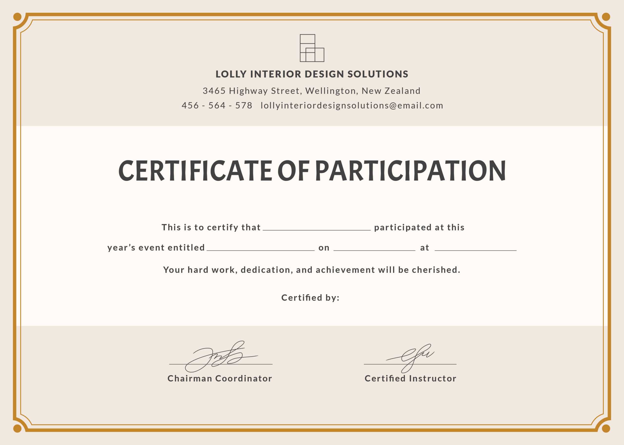 Format For Certificate Of Participation – Falep.midnightpig.co With Certificate Of Appearance Template