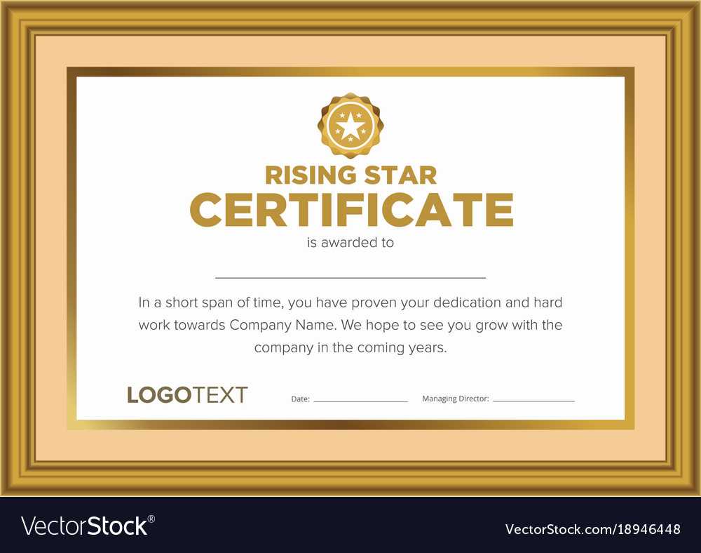 Framed Vintage Rising Star Certificate For Star Performer Certificate Templates