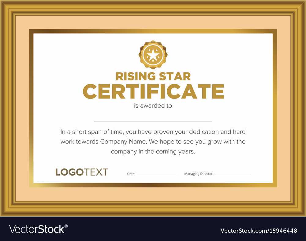 Framed Vintage Rising Star Certificate Pertaining To Star Certificate Templates Free