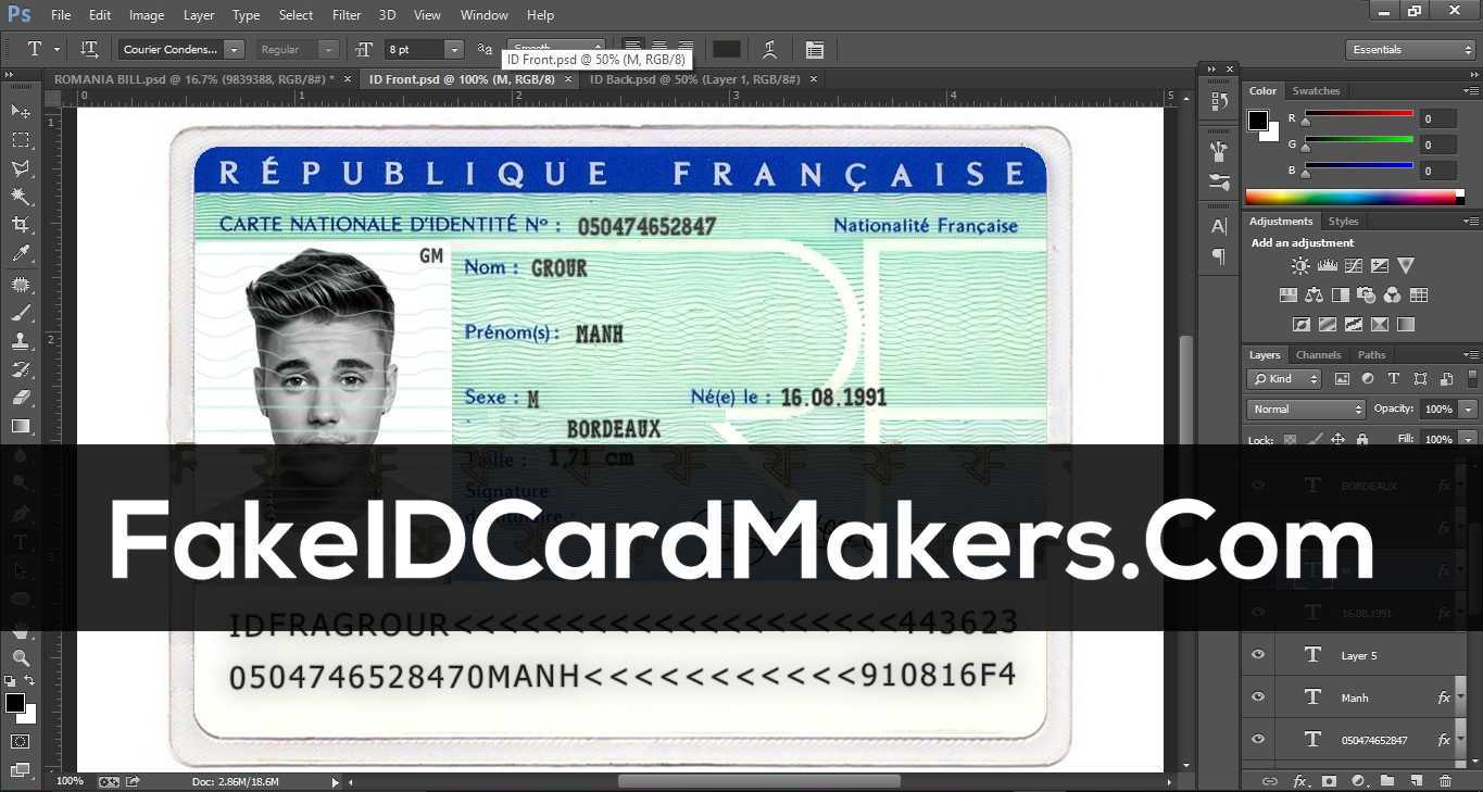 France Id Card Template Psd [Fake Driver License] With Regard To French Id Card Template