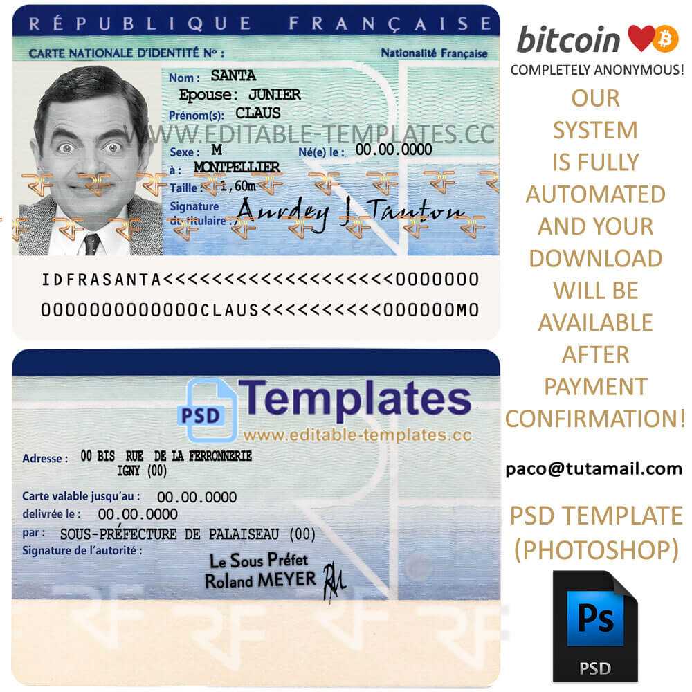 France Id Template Inside French Id Card Template