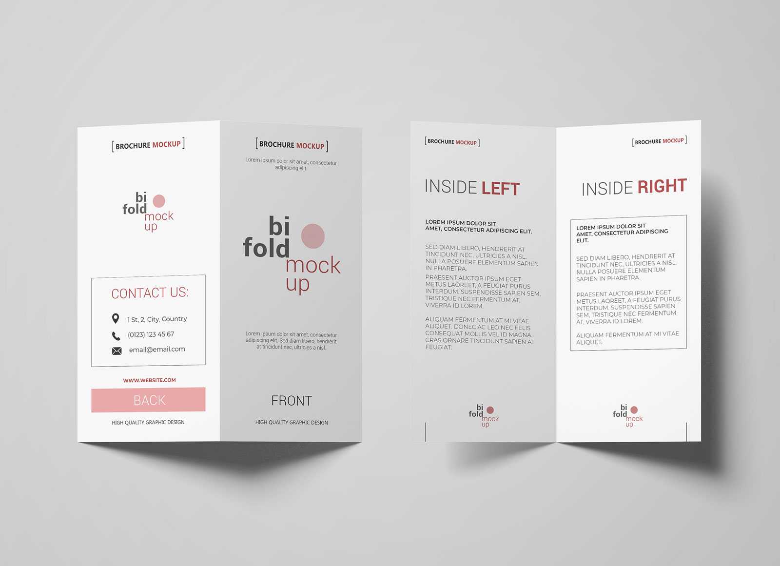 Free 2 Fold Brochure Mockup Psd – Good Mockups Inside 2 Fold Brochure Template Psd