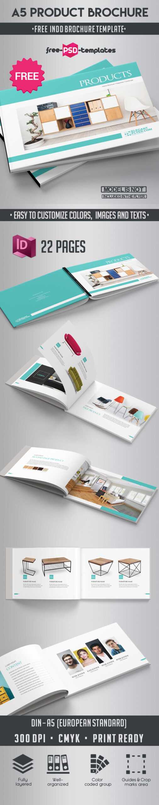 Free A5 Product Catalog Brochure Indd Template | Free Psd Pertaining To Product Brochure Template Free