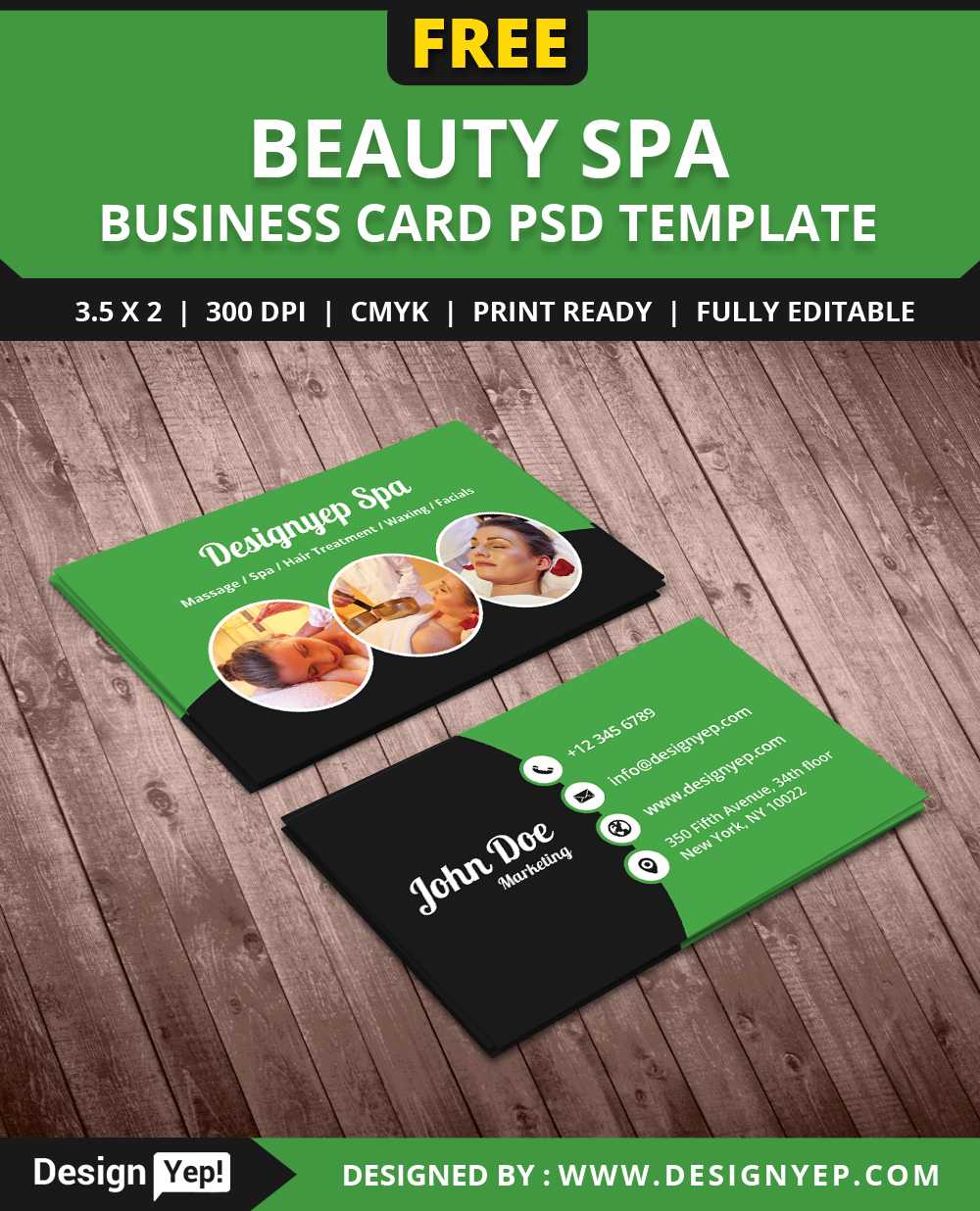 Free Beauty Spa Business Card Psd Template – Designyep With Massage Therapy Business Card Templates