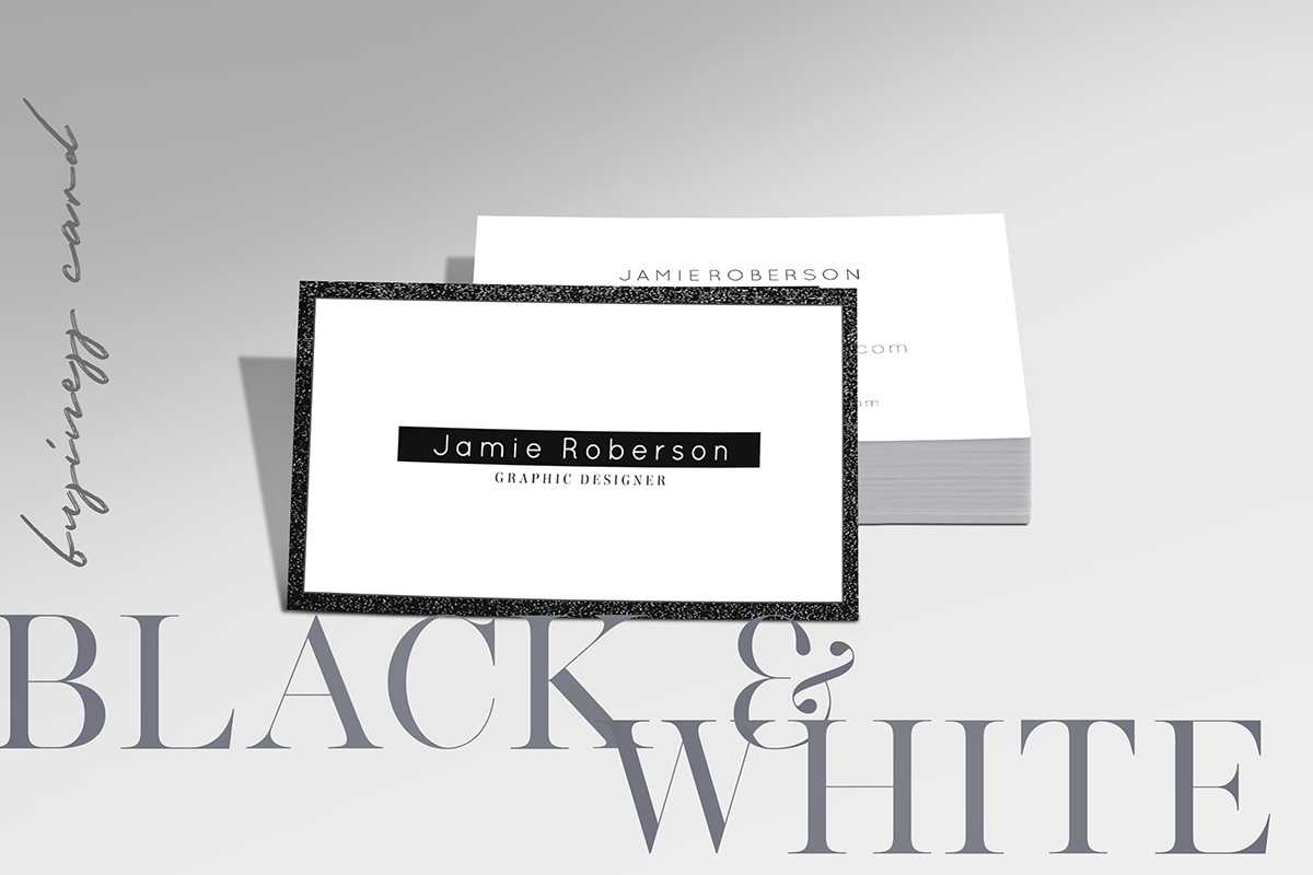 Free Black And White Business Card Psd Template – Creativetacos Throughout Black And White Business Cards Templates Free