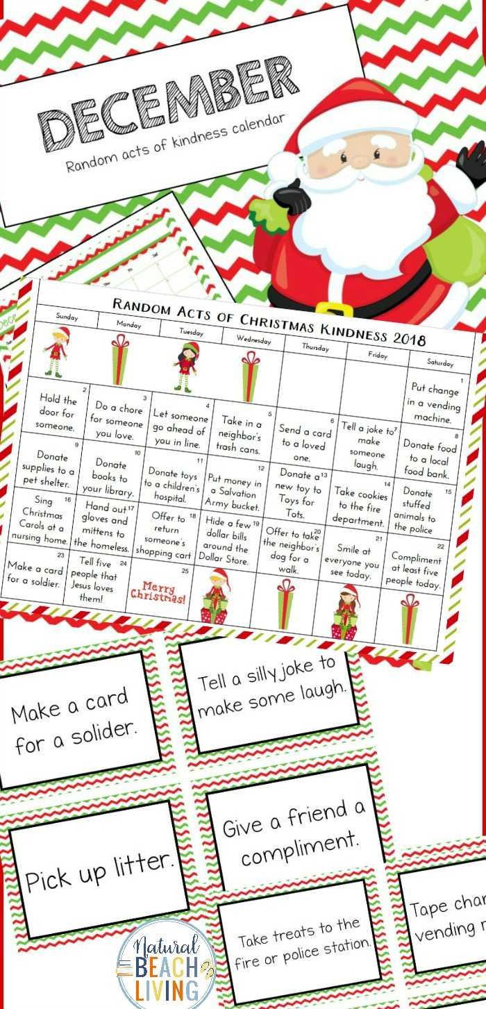 Free Christmas Calendar & Random Acts Of Kindness Ideas Within Random Acts Of Kindness Cards Templates