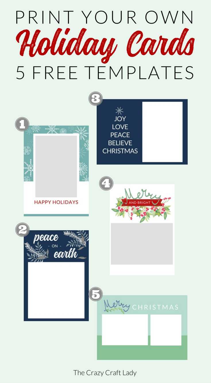 Free Christmas Card Templates - The Crazy Craft Lady For Printable Holiday Card Templates