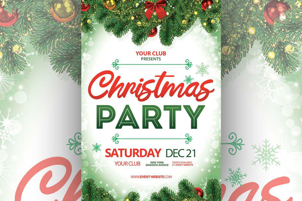 Free Christmas Party Flyer Template – Creativetacos In Christmas Brochure Templates Free