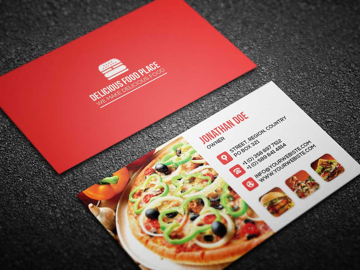 Free Delicious Food Business Card On Behance Pertaining To Food Business Cards Templates Free