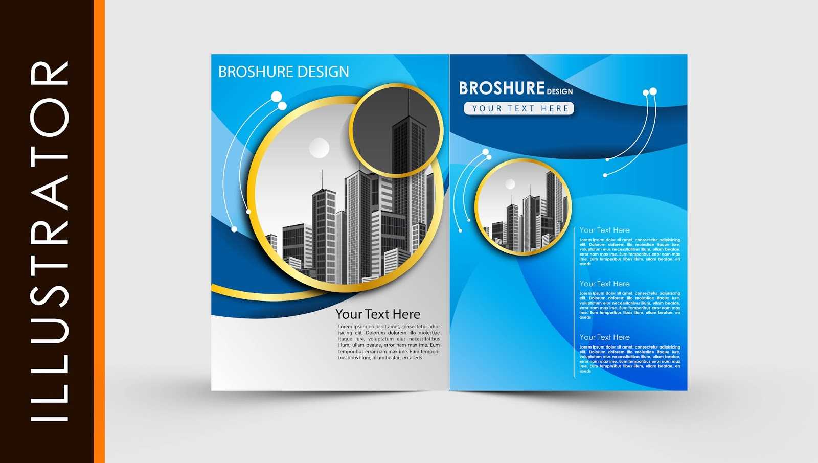 Free Download Adobe Illustrator Template Brochure Two Fold For Free Brochure Template Downloads