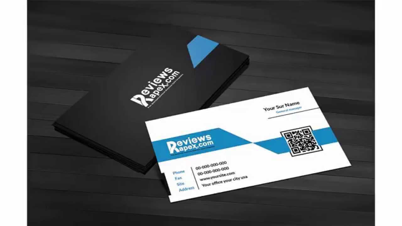 Free Download Black & Blue Corporate Business Card Template With Qr Code In Qr Code Business Card Template
