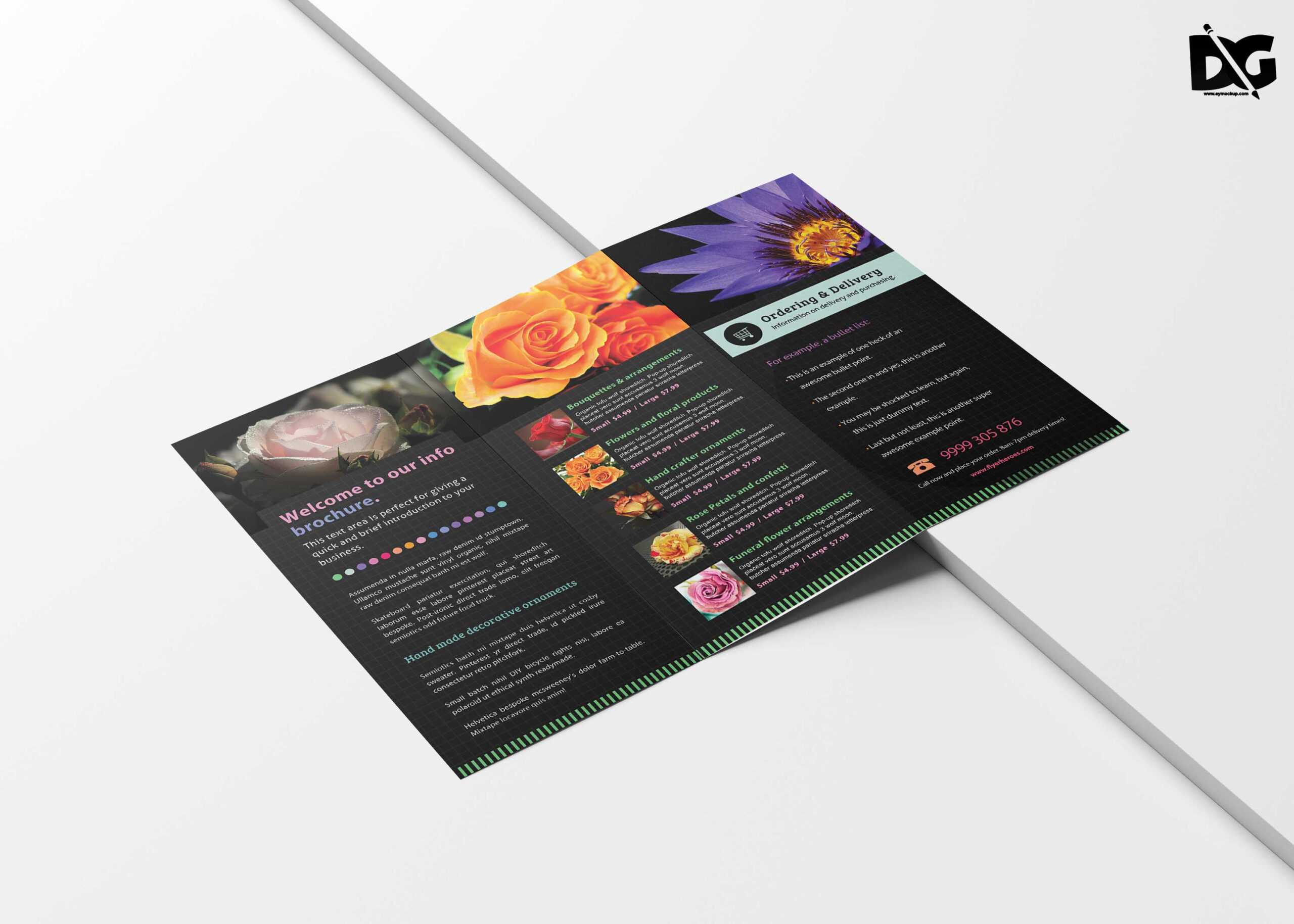 Free Download Psd Flower Shop Brochure Templates | Free Psd Regarding Pop Up Brochure Template