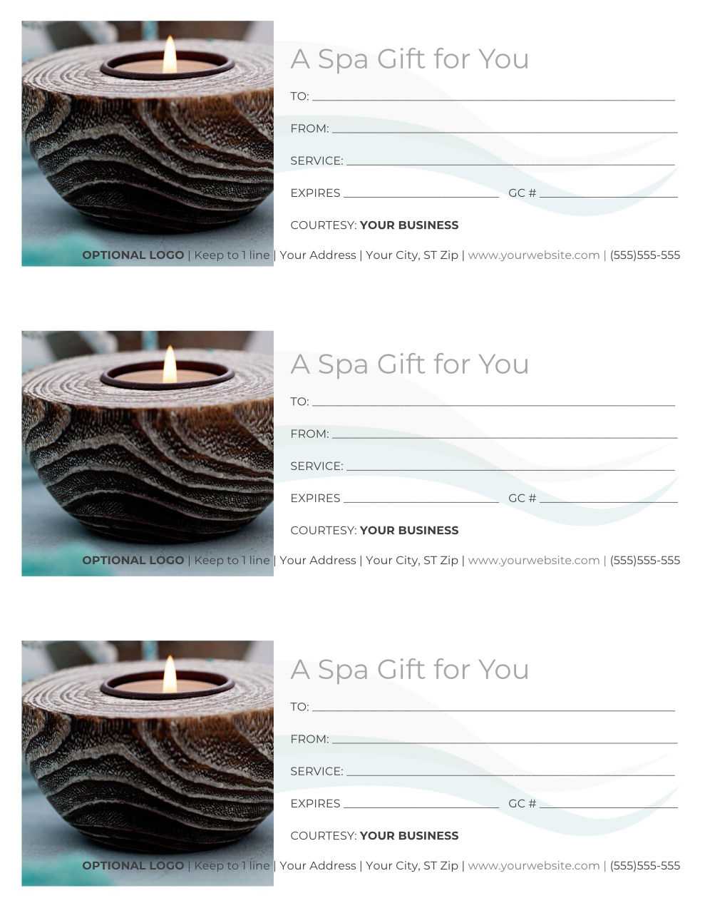 Free Gift Certificate Templates For Massage And Spa Regarding Massage Gift Certificate Template Free Printable
