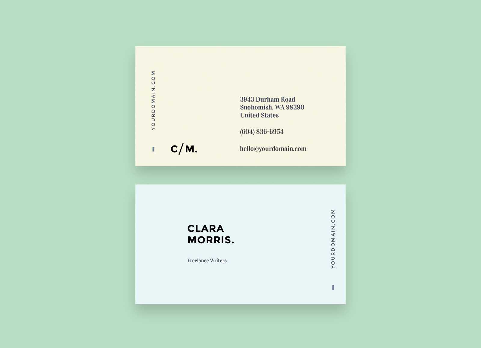 Free Minimal Business Card Template For Freelance Business Card Template