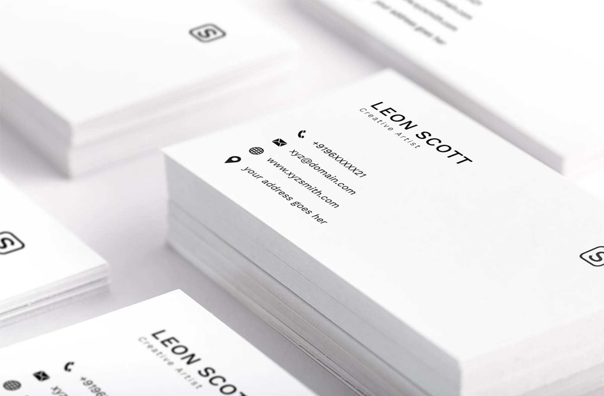 Free Minimal Elegant Business Card Template (Psd) For Calling Card Template Psd