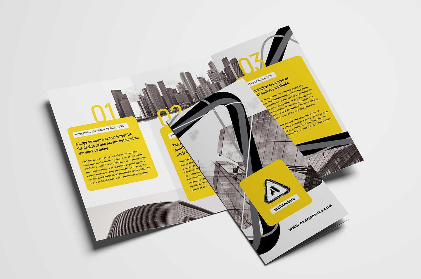 Free Modern Trifold Brochure Template For Photoshop Intended For Free Three Fold Brochure Template