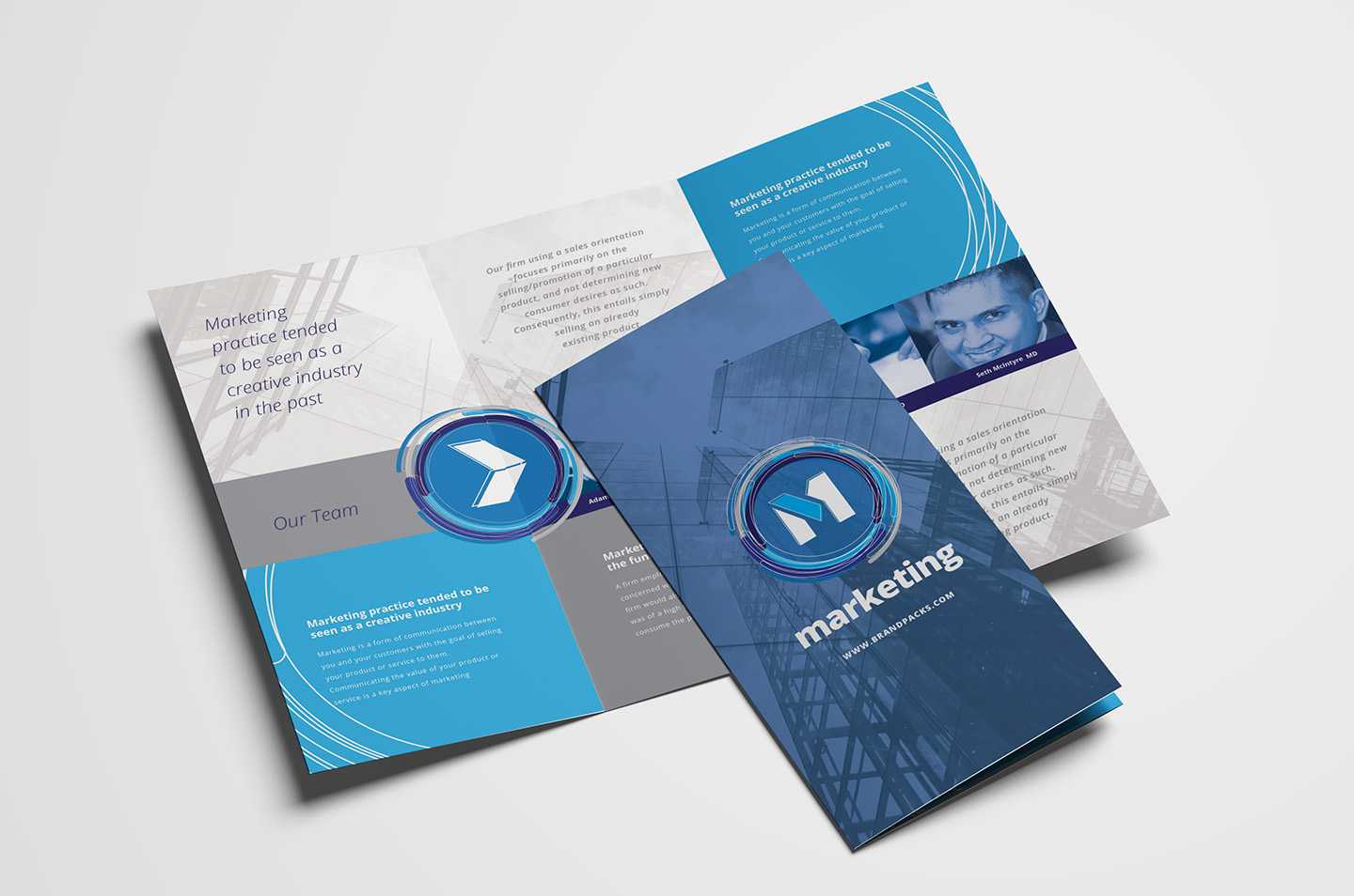 Free Multipurpose Trifold Brochure Template For Photoshop Regarding Free Three Fold Brochure Template